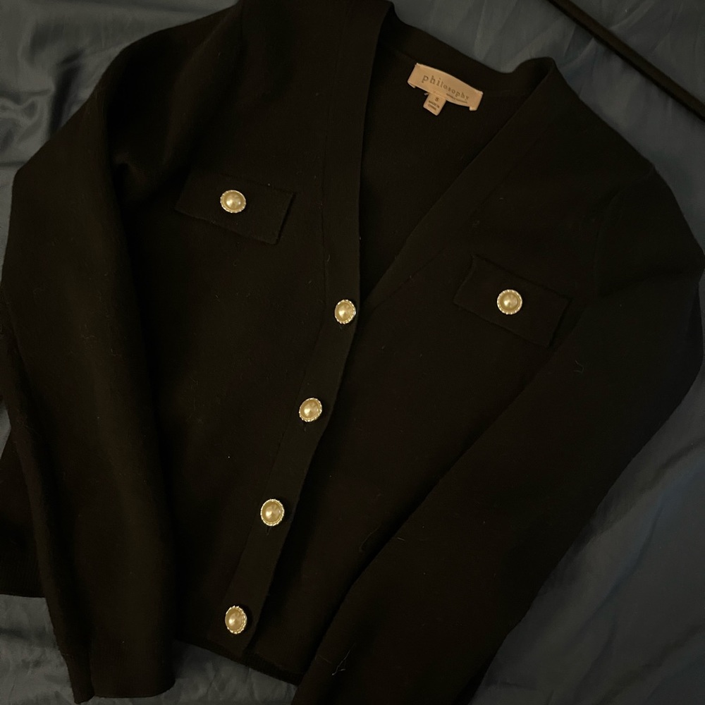 Philosophy pearl accent button cardigan